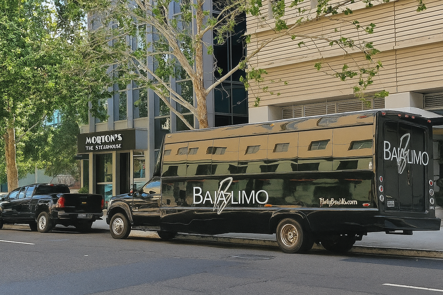 20250710_1442_Limo Outside Steakhouse_remix_01jzv4hfg3evybk9pgf3d2aqjf